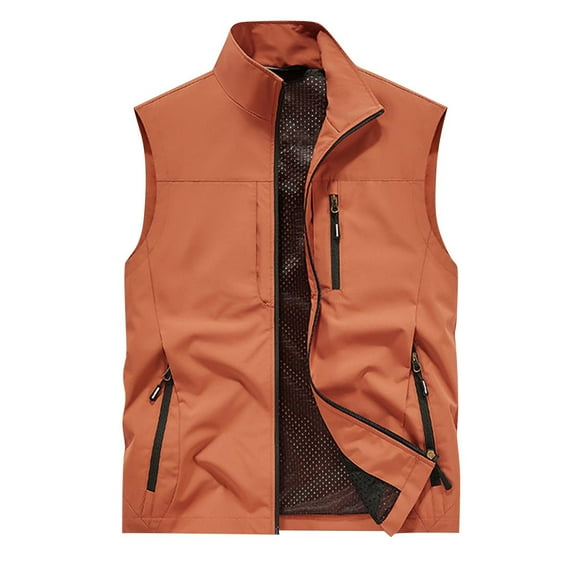 Nmnitkp Vest for Men Durable Men's Casual Lightweight Outdoor Fishing Work Safari Travel Photo Cargo Vest Jacket Multi Pockets(L-5XL)