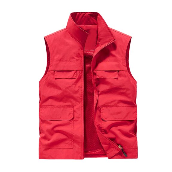 Nmnitkp Vest for Men Durable Men's Casual Lightweight Outdoor Fishing Work Safari Travel Photo Cargo Vest Jacket Multi Pockets(L-5XL)