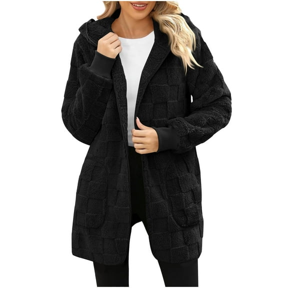 Nmnitkp Winter Coats for Women, Casual Warm Sleeve Zip Up Sherpa Vest Jacket with Pockets for Fall/Winter Black #01,XL