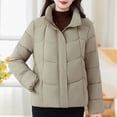 thumbnail image 1 of Nmnitkp Winter Coats for Women Puffer Jacket, Quilted Down Cropped Lightweight without Hood for Snow Warm Green,M, 1 of 9