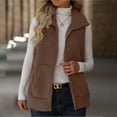 thumbnail image 1 of Nmnitkp Winter Vest for Women Sherpa Open Front Long Cardigan Oversized Cable Knit Sleeveless Long Vest Jacket Coat Coffee,M, 1 of 8