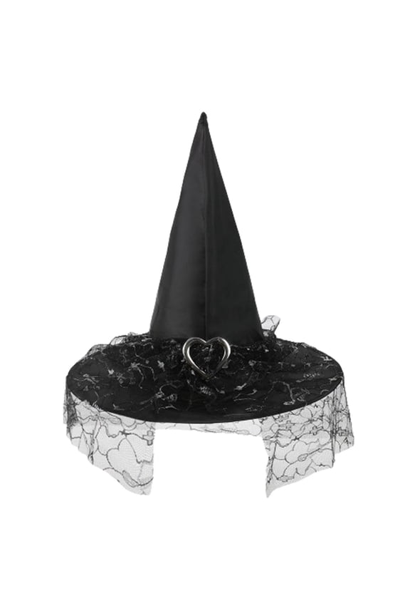 Witch Hats for Women Lace Halloween Witches Hats for Decoration Wizard Hat Halloween Costume Witch Costume Hat（Unisex）