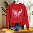 thumbnail image 1 of Nmnitkp Women Breast Cancer Awareness Sweatshirt Pink Ribbon Inspirational Tops Casual Long Sleeve Fall Winter Pullover Red,XL, 1 of 5