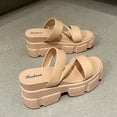 thumbnail image 1 of Nmnitkp ~ Women Open Toe Two Bands Lug sole Fashion Block Heel Sandals with Adjustable Ankle Strap,Slippers for Women,Platform Sandals Women, 1 of 8