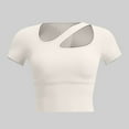 thumbnail image 1 of Nmnitkp Women Soft Underwear Lingerie Tops 2 in 1 Built-in Shoulder Pad Short Sleeves Ladies Padded Tank Top Shirt White,XL, 1 of 6