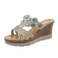 thumbnail image 1 of Nmnitkp Women's Crystal Rhinestone Patterned Handmade Sandals Stylish and Elegant Women's Sandals Platform Wedge Dress Sandals Slippers & Unique Design Sandals for Women 2025, 1 of 7