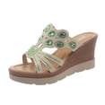 thumbnail image 1 of Nmnitkp Women's Crystal Rhinestone Patterned Handmade Sandals Stylish and Elegant Women's Sandals Platform Wedge Dress Sandals Slippers & Unique Design Sandals for Women 2025, 1 of 5