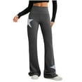 thumbnail image 1 of Nmnitkp Women's Flare Leggings High Waisted Yoga Streetwear Sweatpants Loose Wide Leg Joggers Star Print Pants Trousers, 1 of 9