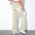 thumbnail image 1 of Nmnitkp Women's Flared Jeans High Waisted Straight Leg Stretchy Jeans Trendy Loose Elastic Wide Leg Zimbaplatinum Denim Pants with Pockets, 1 of 8