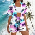 thumbnail image 1 of Nmnitkp Women's Hawaiian Vacation Outfits Tropical Print Shirt and Shorts Set Floral Short Sleeve Button Down Shirts Outfits Beach Sets Resort Wear S-2XL, 1 of 7