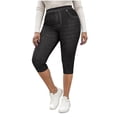 thumbnail image 1 of Nmnitkp Women's High Waisted Capri Jeggings Pants Stretchy Tummy Control Skinny Jean Leggings with Pockets, 1 of 9