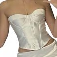 thumbnail image 1 of Nmnitkp Women's Lace up Boned Overbust Corset Tube Top Sexy Slim Corset Strapless Bustier Lingerie Bodyshaper Tops, 1 of 6