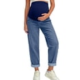 thumbnail image 1 of Nmnitkp Women's Maternity Jeans Wide Leg Over The Belly Support Pregnancy Denim Pants with Pockets Straight Leg Relaxed Fit Plus Size Stretchy Jeans, 1 of 4