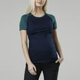 thumbnail image 1 of Nmnitkp Women's Maternity Shirts, Crew Neck Maternity Top Short Sleeve Casual Cotton Tee Maternity Clothes Blue,S, 1 of 7