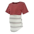 thumbnail image 1 of Nmnitkp Women's Maternity Shirts, Crew Neck Maternity Top Short Sleeve Casual Cotton Tee Maternity Clothes Red,XL, 1 of 8