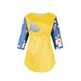 thumbnail image 1 of Nmnitkp Women's Maternity Shirts Half Sleeve Loose Pregnancy Tops Crew Neck Side Split Cotton Pregnant Tee Yellow,S, 1 of 5