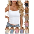 thumbnail image 1 of Nmnitkp Women's Modal Spaghetti Strap Tank Tops, Solid Color Square Neck Sleeveless Cami, Breathable Lightweight Layering Tops for Spring Summer Daily & Lounge Wear White,Free Size, 1 of 8