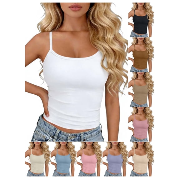 Nmnitkp Women's Modal Spaghetti Strap Tank Tops, Solid Color Square Neck Sleeveless Cami, Breathable Lightweight Layering Tops for Spring Summer Daily & Lounge Wear White,Free Size
