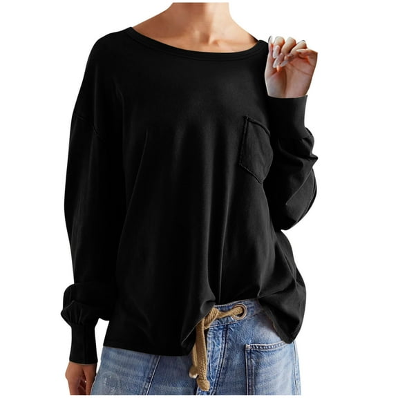 Nmnitkp Women's Oversized Sweatshirt Casual Puff Long Sleeve Tunic Tops Crewneck Hoodies Flare Blouse T-Shirts with Pockets