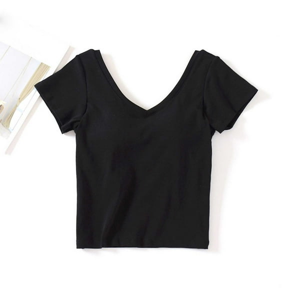 Nmnitkp Women's Pajamas Skin-Friendly Women's Tops Solid Color With Chest Pad Bra One Bottom Wrapped Cotton Short Sleeve Top Pajamas