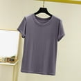 thumbnail image 1 of Nmnitkp Women's Pajamas，Women's Tops Soft and Comfortable Solid Color Short Sleeved Base Shirt Thin T-shirt Pajamas Top Short Sleeved Pajamas, 1 of 8