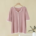 thumbnail image 1 of Nmnitkp Women's Pajamas,Women's Tops V-neck Short-sleeved Plus Size Home Pajamas Top Thin Ice Silk T-shirt Pajama, 1 of 3