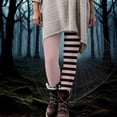 thumbnail image 1 of Nmnitkp Women's Pants Halloween Striped Print Leggings Sports Fitness Pants Casual Tight Fitting Tight Peach Hip Yoga Pants Stretch Pants Pink,3XL, 1 of 9