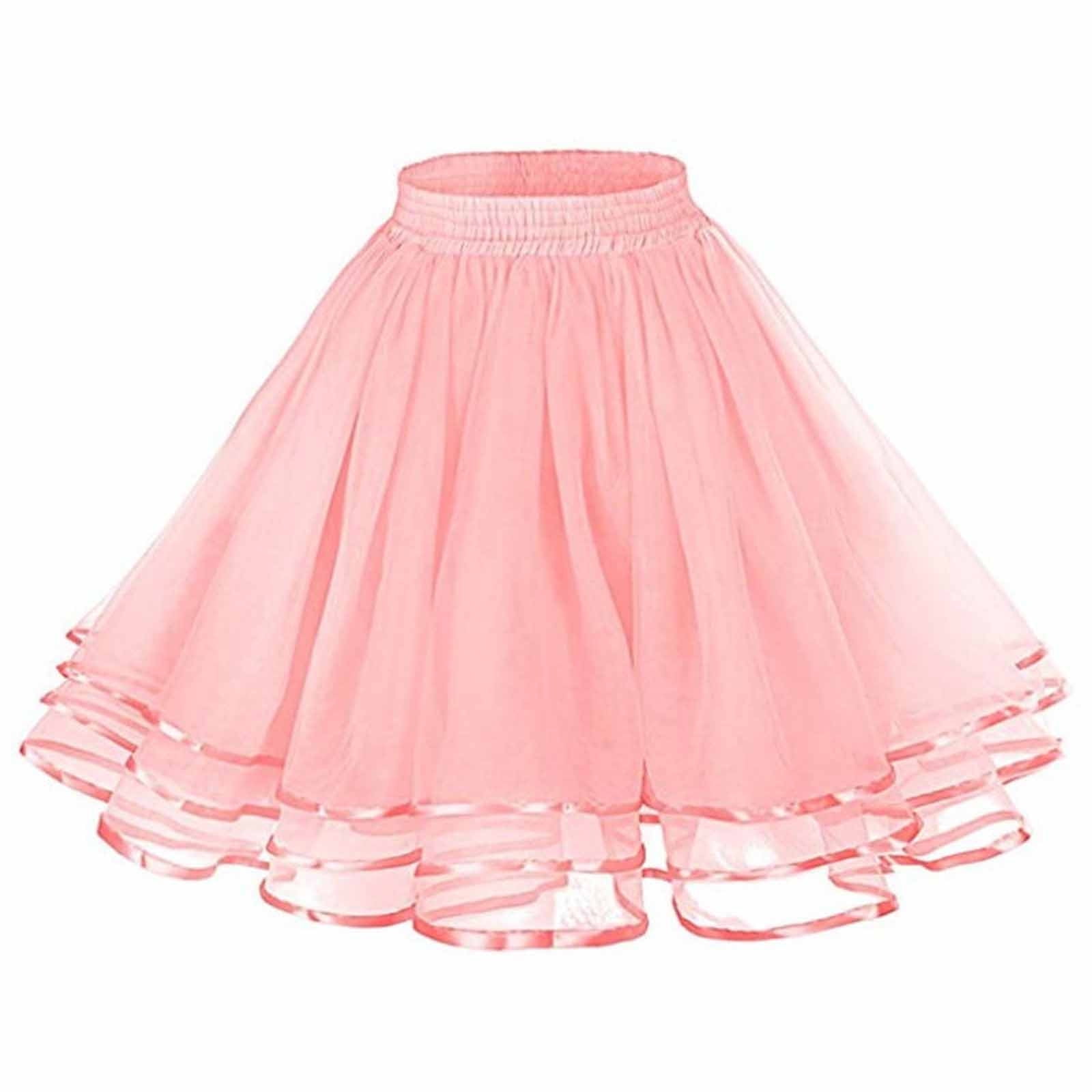 Nmnitkp Women's Petticoat Skirt Adult Puffy Tutu Skirt Layered Ballet