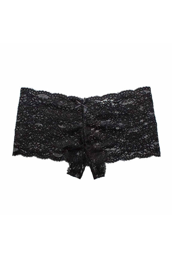 Women's Regular Open Crotch Bowknot Underwear Lace panties & Plus Size Lace Boyshort Panties Premium Health-Conscious Fabric Panties for Women(Regular & Plus Size)