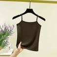 thumbnail image 1 of Nmnitkp Women's Ribbed Knit Spaghetti Strap Camisoles, Solid Color Sleeveless Tank Tops, Versatile Layering Base Cami for Spring Summer Casual Daily & Office Wear Coffee,XL, 1 of 5