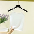 thumbnail image 1 of Nmnitkp Women's Ribbed Knit Spaghetti Strap Camisoles, Solid Color Sleeveless Tank Tops, Versatile Layering Base Cami for Spring Summer Casual Daily & Office Wear White,M, 1 of 5