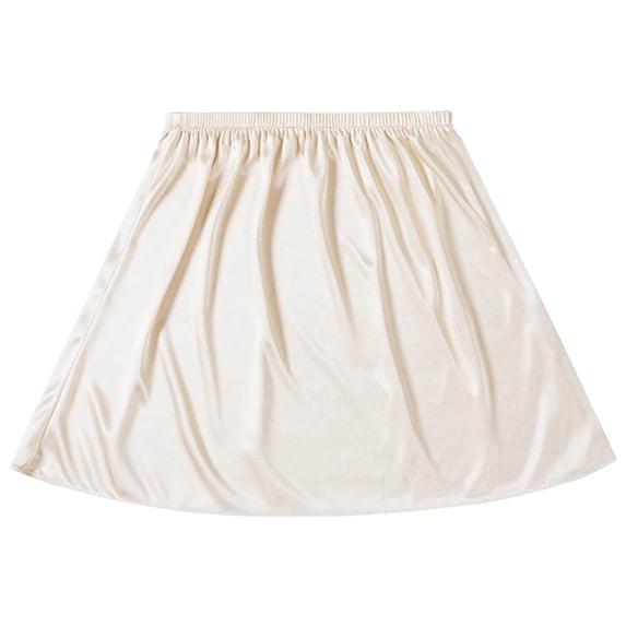 Nmnitkp Women's Satin Half Slip Skirt, Anti-Static & Anti-See-Through Underskirt, Comfortable Short Liner for Dresses & SkirtsKhaki,Free Size