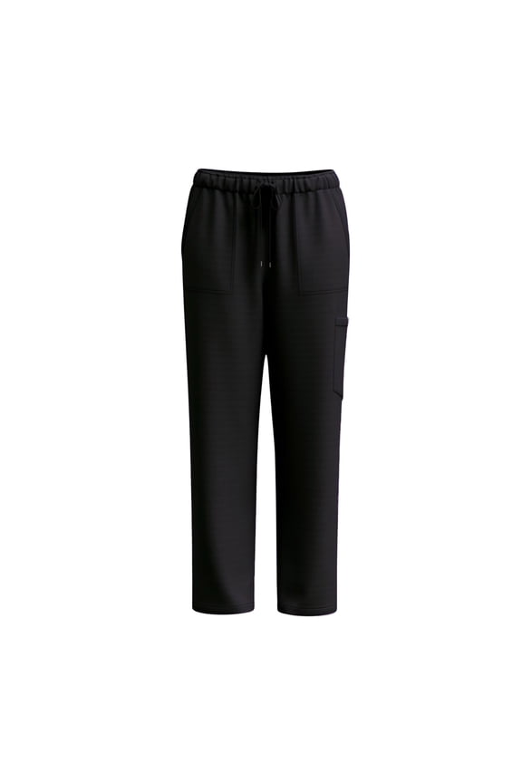 Women's Scrub Pants with Pocket-On Elastic WAIS Drawstring Cargo Pants-Soft Stretch Jogger Scrubs Bottoms for Nurse Black,XL