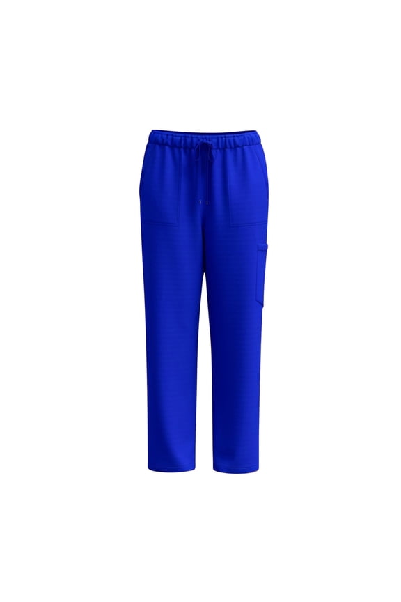 Women's Scrub Pants with Pocket-On Elastic WAIS Drawstring Cargo Pants-Soft Stretch Jogger Scrubs Bottoms for Nurse Blue,L