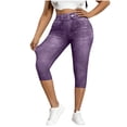 thumbnail image 1 of Nmnitkp Women's Stretchy Capri Jeggings High Waisted No Denim Jean Pants Stretchy Tummy Control Skinny Jean Leggings, 1 of 9