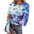 thumbnail image 1 of Nmnitkp Womens 2025 Summer Fall Long Sleeve Shirts Ribbed Knit Fitted Basic Tee Going Out Tops Underscrub Casual Outfits Dark Blue,S, 1 of 8