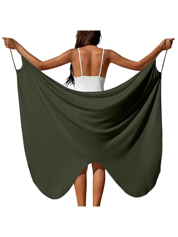 Nmnitkp Womens Butterfly Plus Size Swimsuit Cover Up Beachwear Spaghetti Strap Wrap Dress Lightweight Sarong Bikini Coverups S-XXXXXL