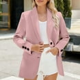 thumbnail image 1 of Nmnitkp Womens Casual Blazers Open Front Long Sleeve Work Office Suit Jackets Blazer Pink,2XL, 1 of 4