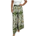 thumbnail image 1 of Nmnitkp Womens Casual Wide Leg Pants Printed Ruffle Elastic Drawstring Beach Palazzo Loose Pants Comfy Trousers with Pockets,Flowy Pants for Women, 1 of 4