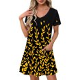 thumbnail image 1 of Nmnitkp Womens Dresses Cute Floral Smocked V Neck Flutter Sleeve Sundress with Pockets Casual Spring Summer Dresses for Women 2026, 1 of 7