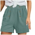 thumbnail image 1 of Nmnitkp Womens Elastic Waist Comfy Drawstring Shorts Beach Casual Shorts Summer Lightweight Short Pants with Pockets, 1 of 5