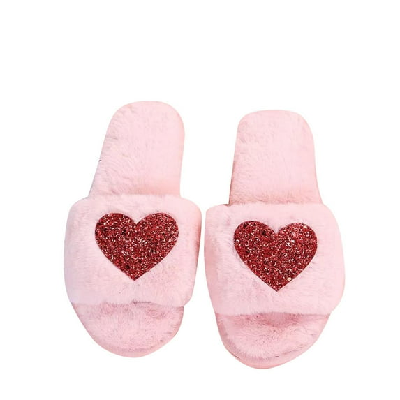 Nmnitkp Womens Fuzzy Memory Foam Slippers Beautiful Pattern Band Cozy Plush Home Slippers Fluffy Furry Open Toe House Shoes Indoor Outdoor Slide Slipper