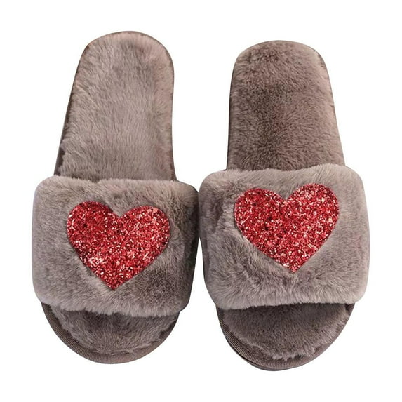 Nmnitkp Womens Fuzzy Memory Foam Slippers Beautiful Pattern Band Cozy Plush Home Slippers Fluffy Furry Open Toe House Shoes Indoor Outdoor Slide Slipper