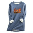 thumbnail image 1 of Nmnitkp Womens Plus Size Sherpa Pullover Winter Crew Neck Sweatshirt Warm Fleece Lined Shirt Tops Printing Thickened Plush Warm Long Sleeve Tops & Soft and Comfortable Womens Tops, 1 of 1