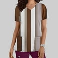 thumbnail image 1 of Nmnitkp Womens Printed Nurse Uniforms 2026 Scrub Tops for Women, Short Sleeve Scrub V Neck Shirt with Pockets Brown,M, 1 of 6