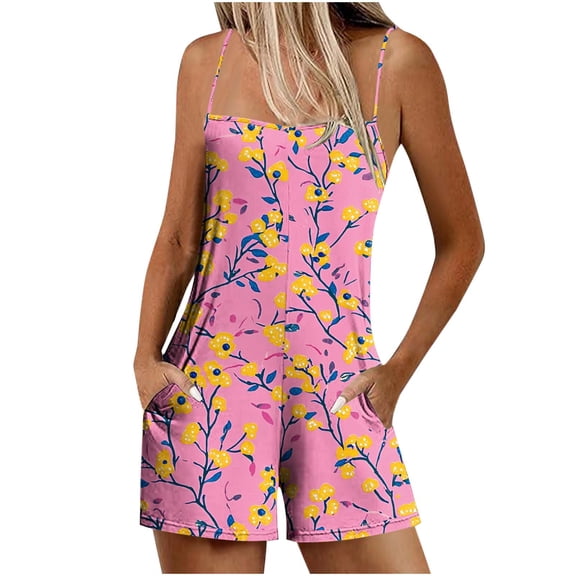 Nmnitkp Womens Shorts High Quality Fabric Jumpsuit Shorts Stylish Patchwork Print Women’s Shorts Side Pockets for Casual Wear L