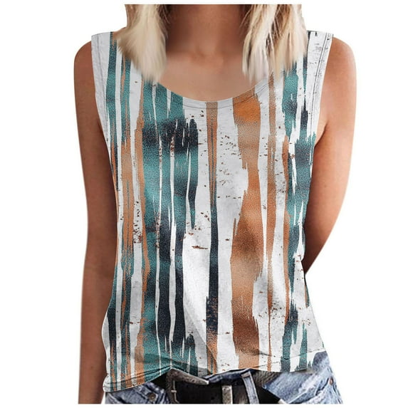 Nmnitkp Womens Summer Tank Tops Sleeveless Chiffon Double Layers Blouse Loose Round Neck Casual Shirts,Tank Tops,Plus Size Tops for Women