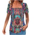 thumbnail image 1 of Nmnitkp Womens Summer Tops Beautiful,Short Sleeve Shirts for Women Eyelet Embroidery Summer Dressy Tops 2026 Trendy Lace Casual T-Shirts Work Outfits Brown,S, 1 of 5