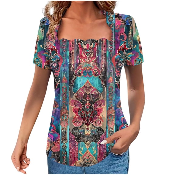 Nmnitkp Womens Summer Tops Beautiful,Short Sleeve Shirts for Women Eyelet Embroidery Summer Dressy Tops 2025 Trendy Lace Casual T-Shirts Work Outfits Brown,2XL