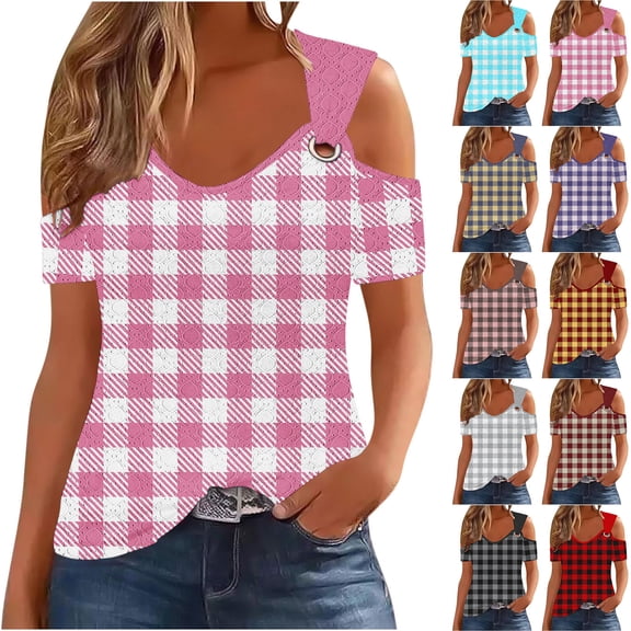 Nmnitkp Womens Summer Tops Scoop Neck O Ring Shoulder Tank Tops Casual Sleeveless Button Front T Shirt Blouse Pink,L